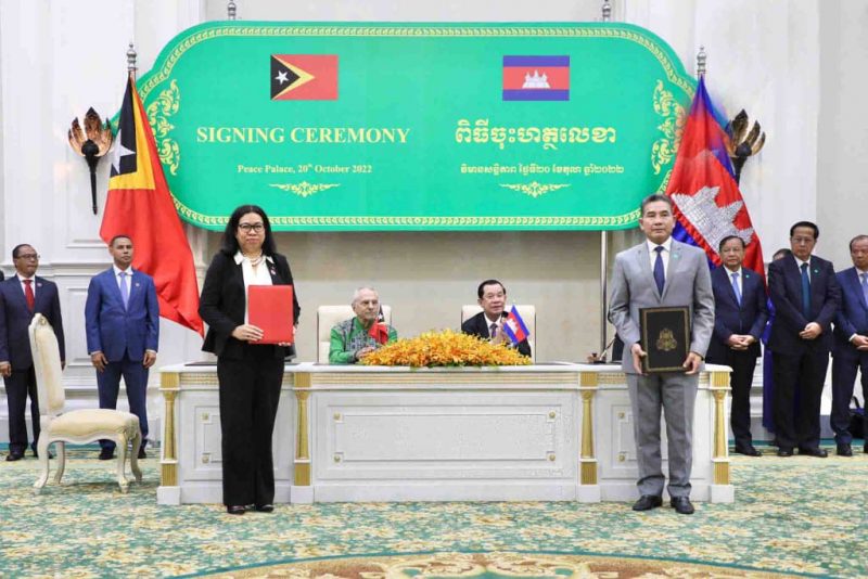 Timor-Leste e Camboja formalizam cooperação comercial e de ligações aéreas
