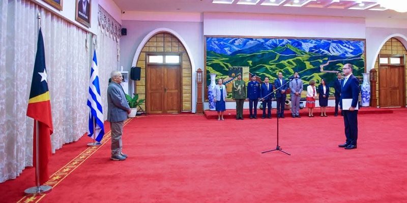 Novo Embaixador da Grécia em Timor-Leste entrega credenciais ao Chefe de Estado