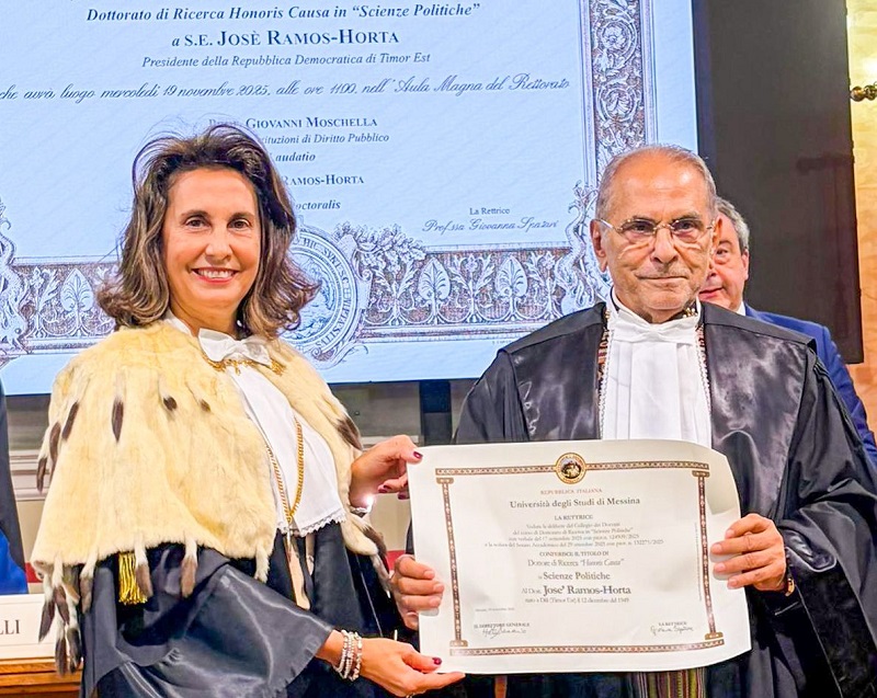 Universidade de Messina atribui Doutoramento Honoris Causa a Ramos-Horta