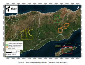Tivan anuncia descoberta de cobre e ouro de alto teor em Baucau e Ossú