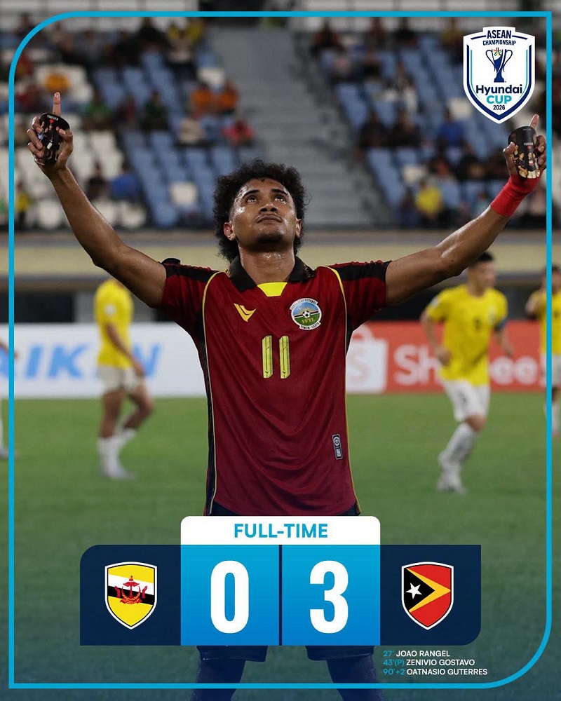 ASEAN Hyundai Cup: Timor-Leste vence Brunei por 3-0