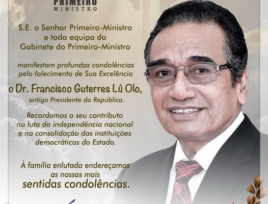 Primeiro-Ministro destaca legado de “Lú Olo” e apresenta condolências à família