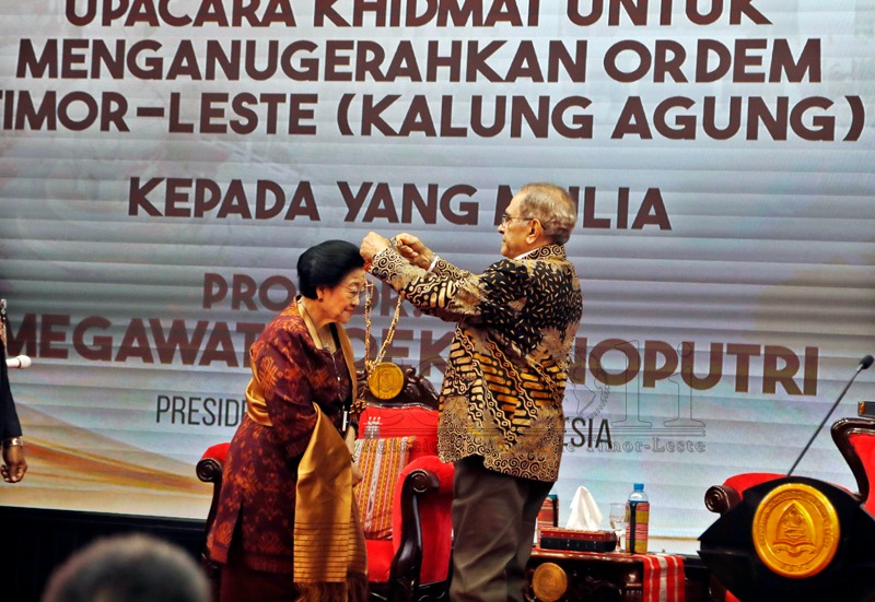 Megawati  Soekarnoputri distinguida com Grande Colar da Ordem de Timor-Leste